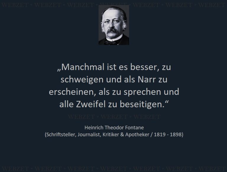 Heinrich Theodor Fontane – Manchmal ist es