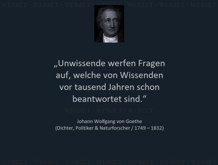 Goethe – Unwissende werfen Fragen auf